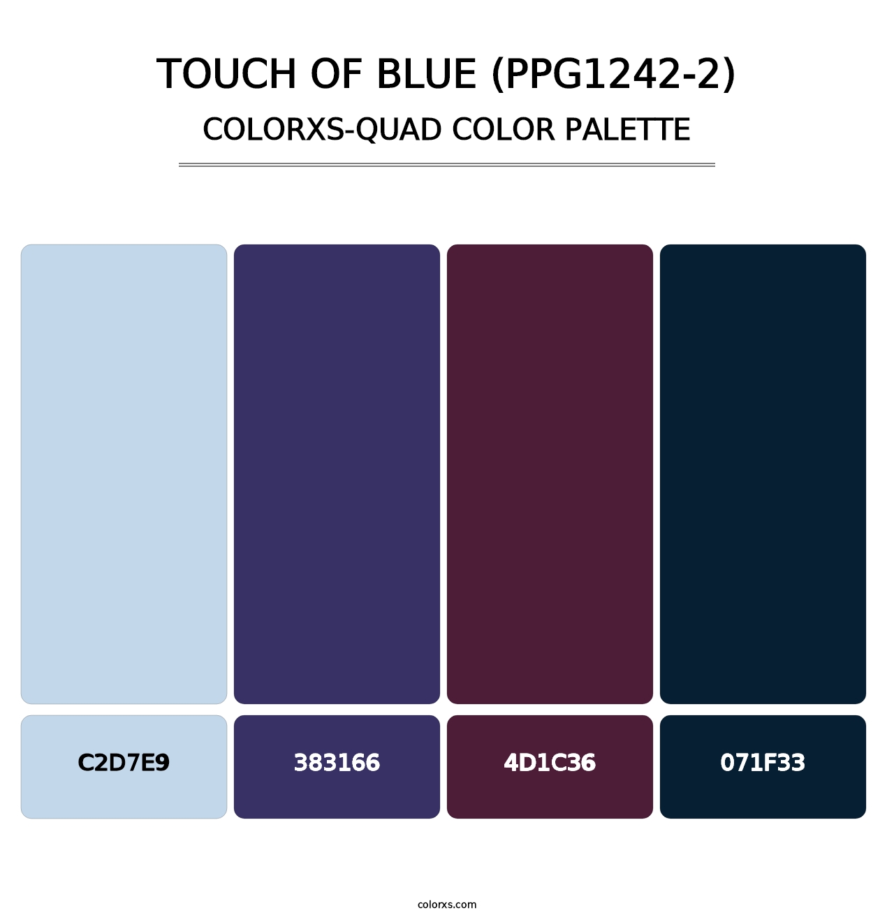 Touch Of Blue (PPG1242-2) - Colorxs Quad Palette