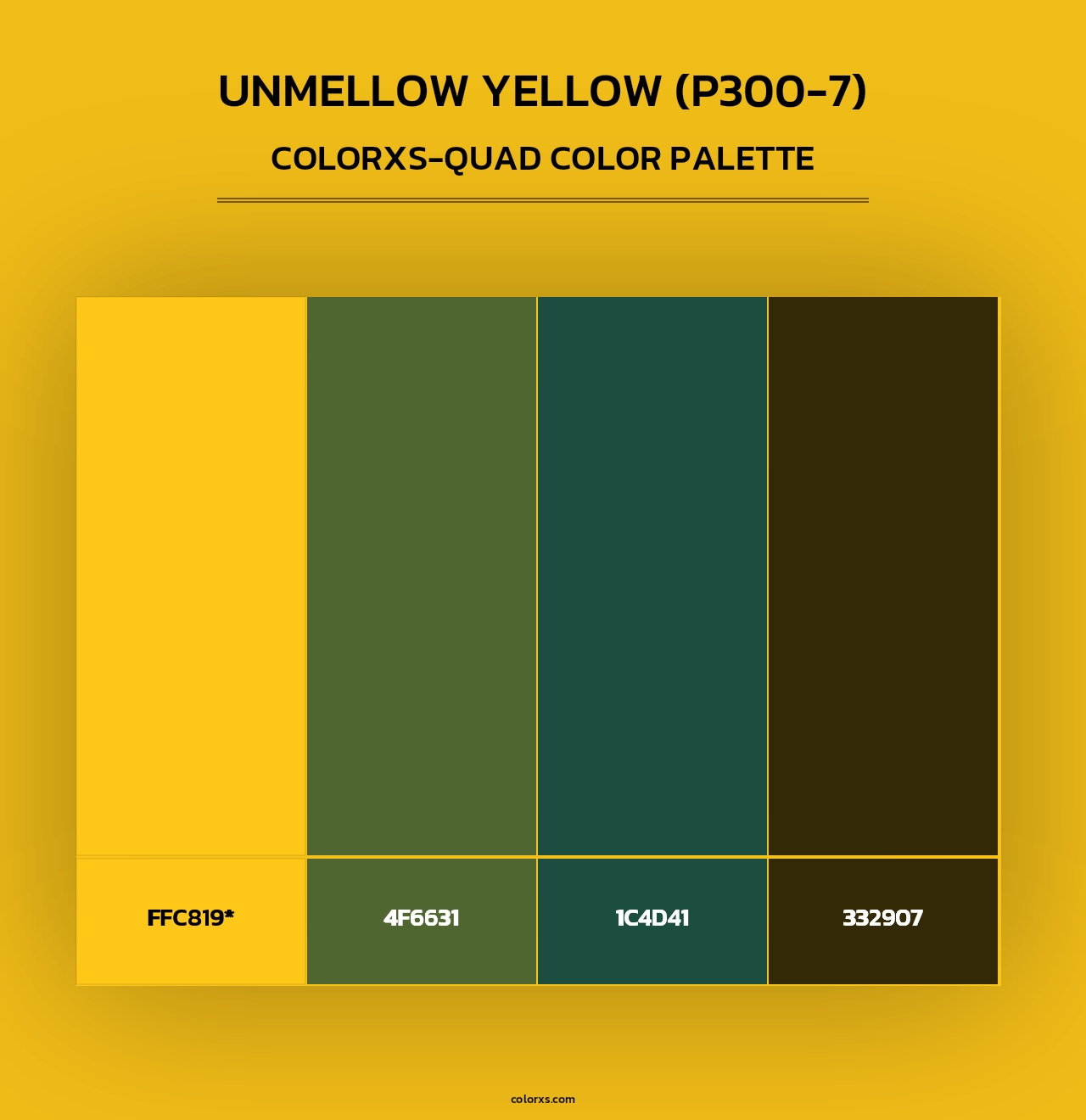 Unmellow Yellow (P300-7) - Colorxs Quad Palette