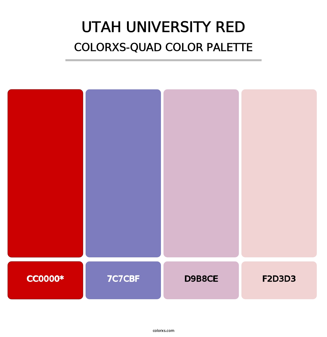 Utah University Red - Colorxs Quad Palette