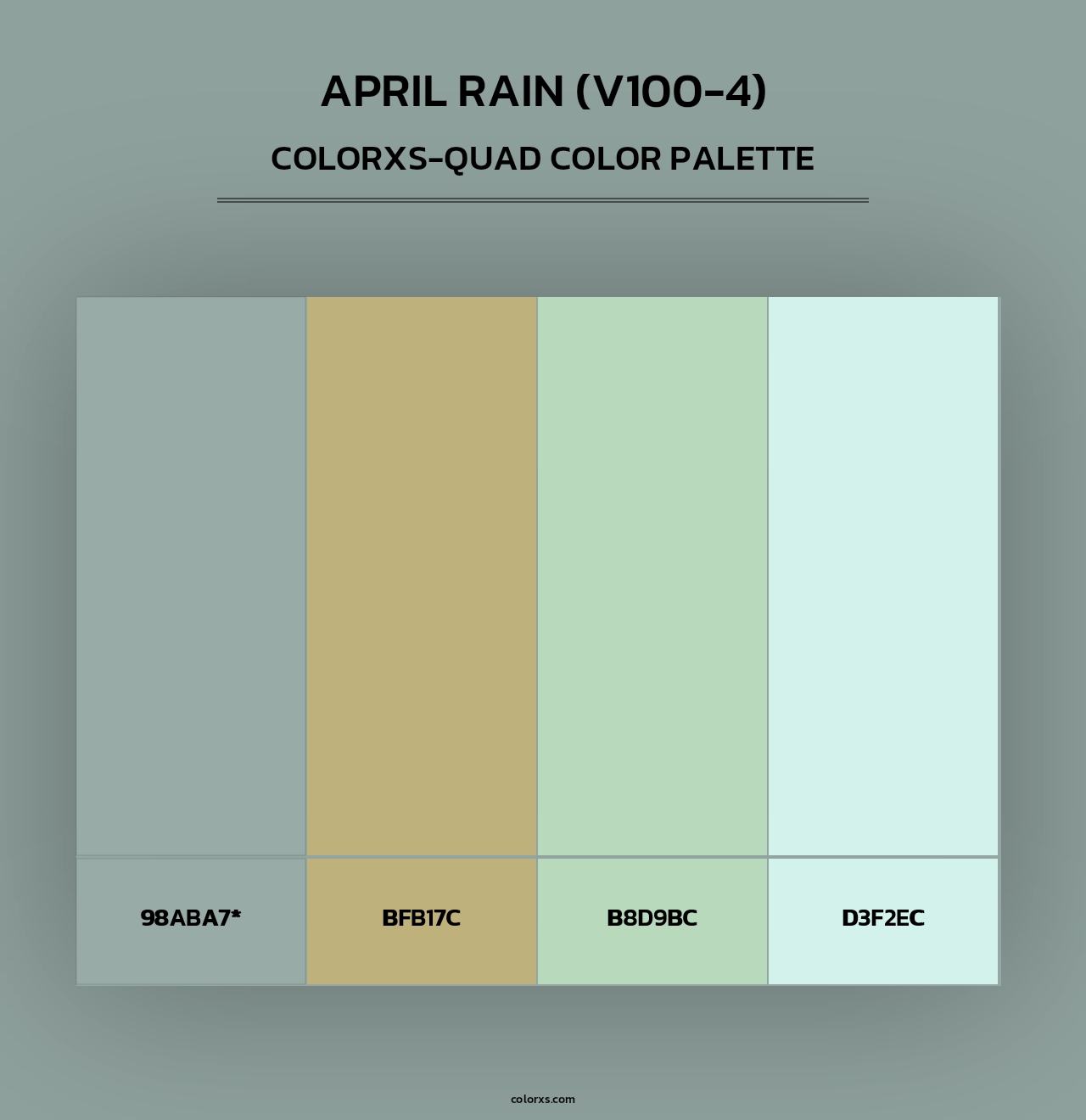 April Rain (V100-4) - Colorxs Quad Palette