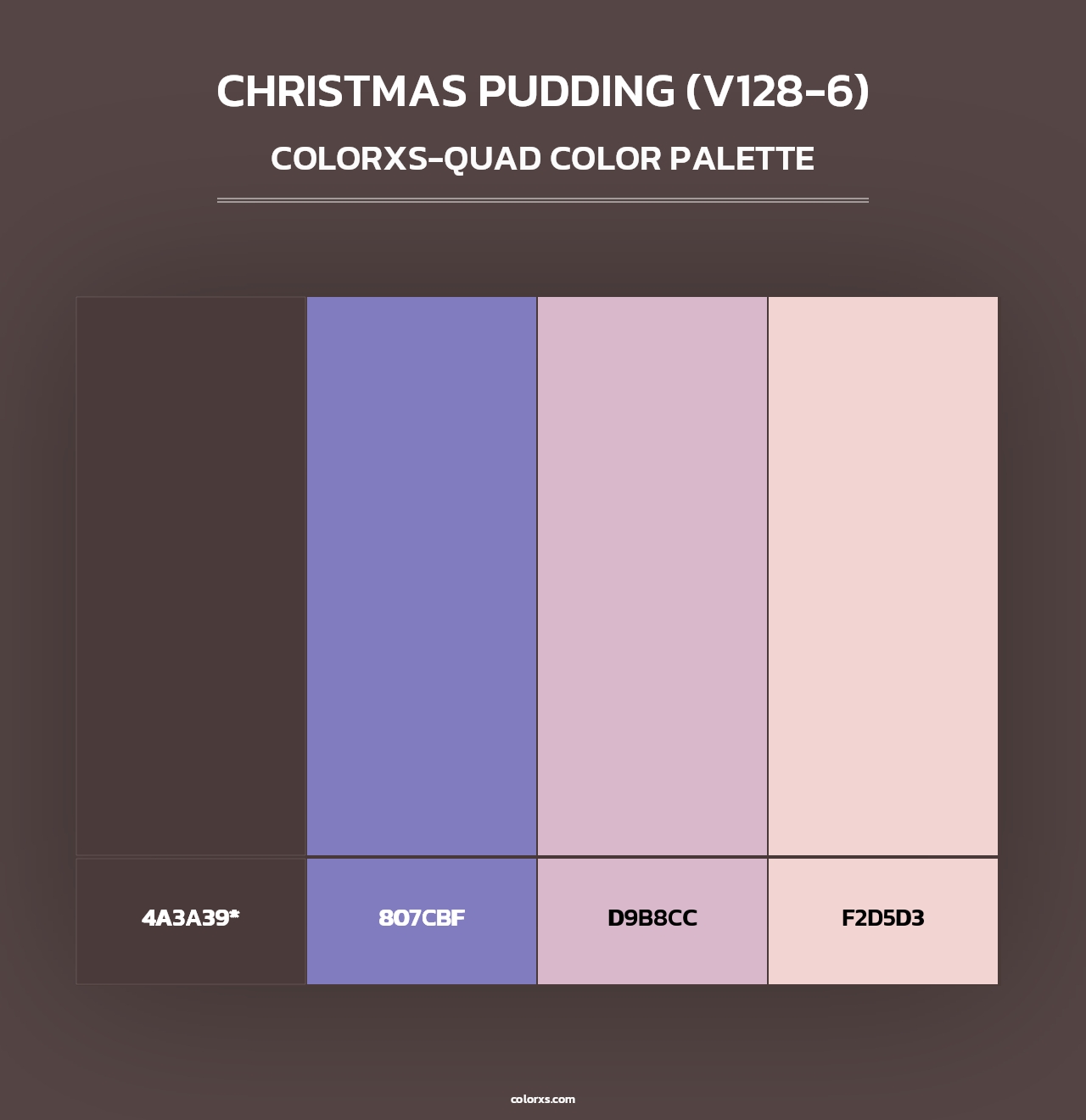 Christmas Pudding (V128-6) - Colorxs Quad Palette