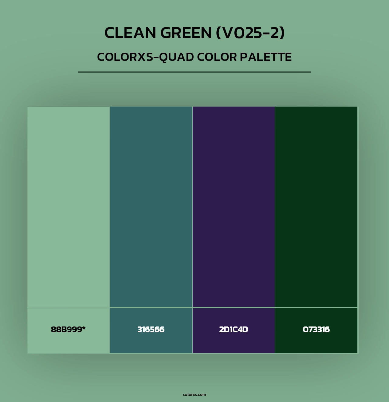 Clean Green (V025-2) - Colorxs Quad Palette