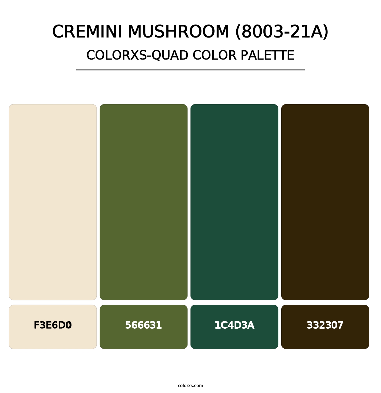Cremini Mushroom (8003-21A) - Colorxs Quad Palette