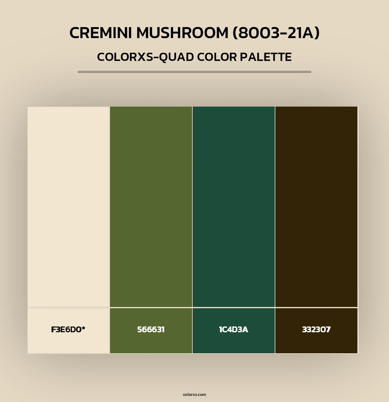 Cremini Mushroom (8003-21A) - Colorxs Quad Palette