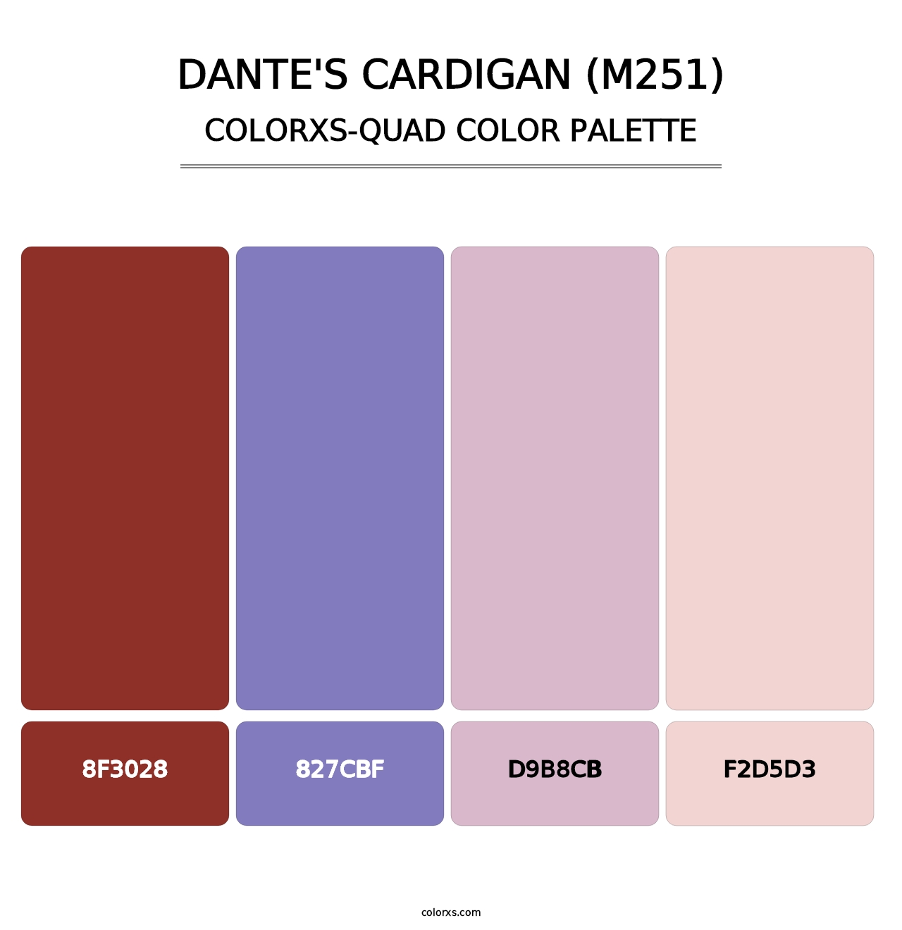 Dante's Cardigan (M251) - Colorxs Quad Palette