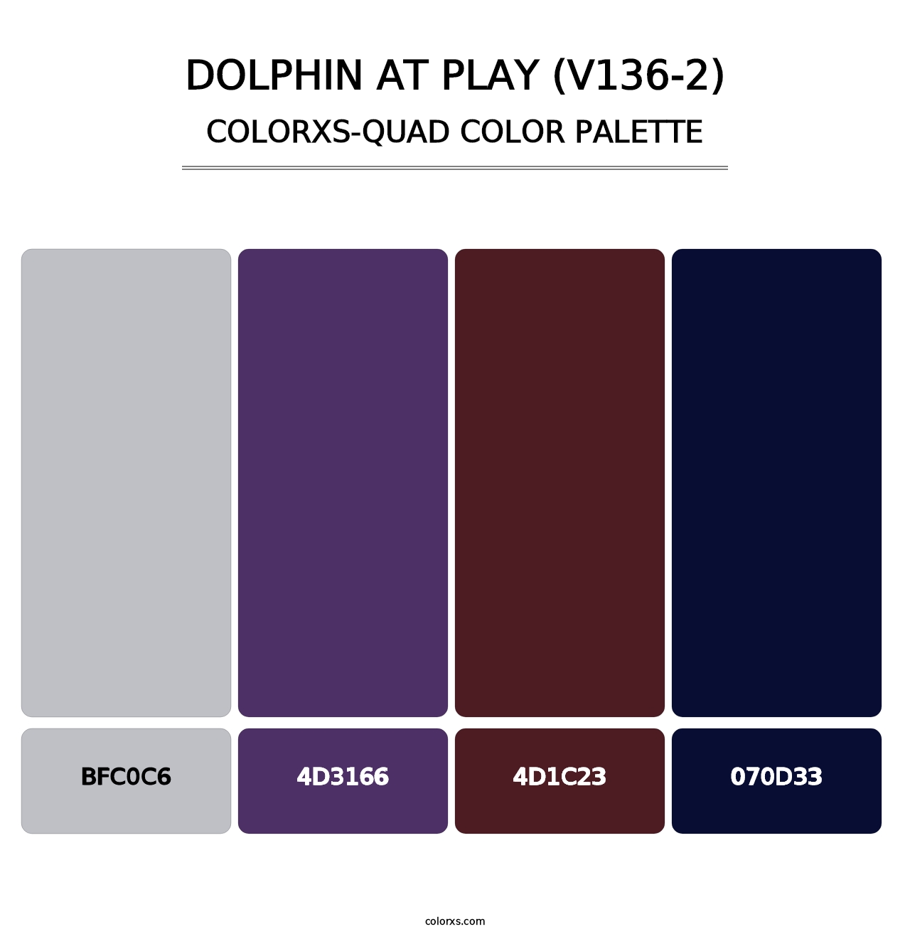 Dolphin at Play (V136-2) - Colorxs Quad Palette