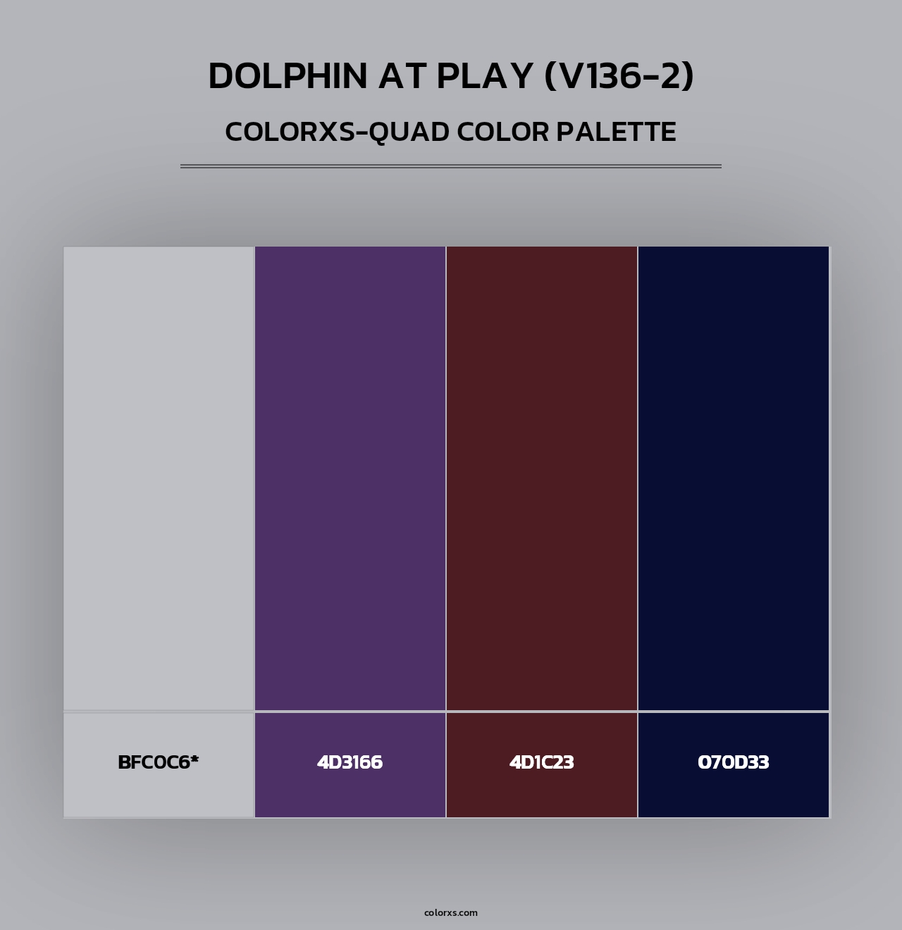 Dolphin at Play (V136-2) - Colorxs Quad Palette