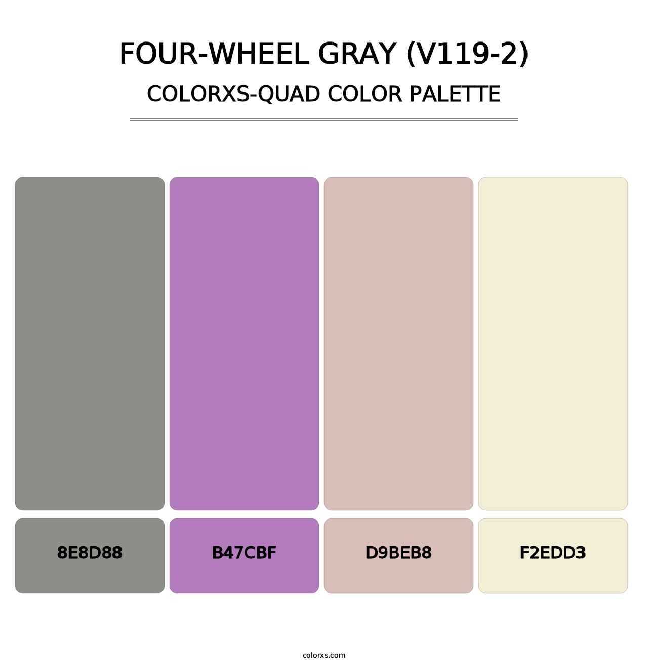 Four-Wheel Gray (V119-2) - Colorxs Quad Palette