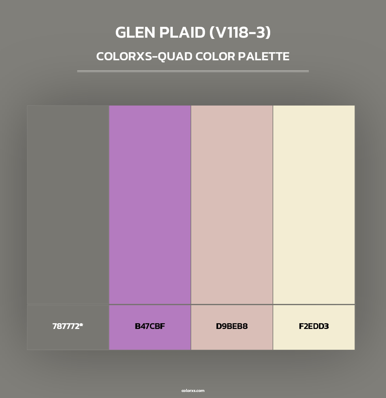 Glen Plaid (V118-3) - Colorxs Quad Palette