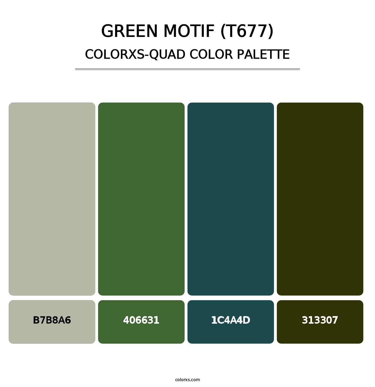 Green Motif (T677) - Colorxs Quad Palette
