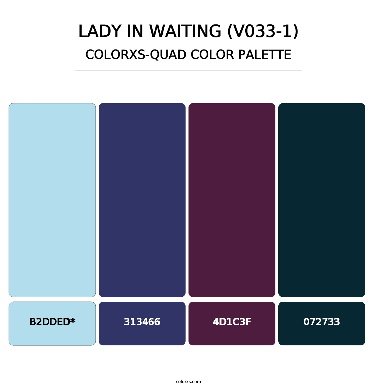 Lady in Waiting (V033-1) - Colorxs Quad Palette