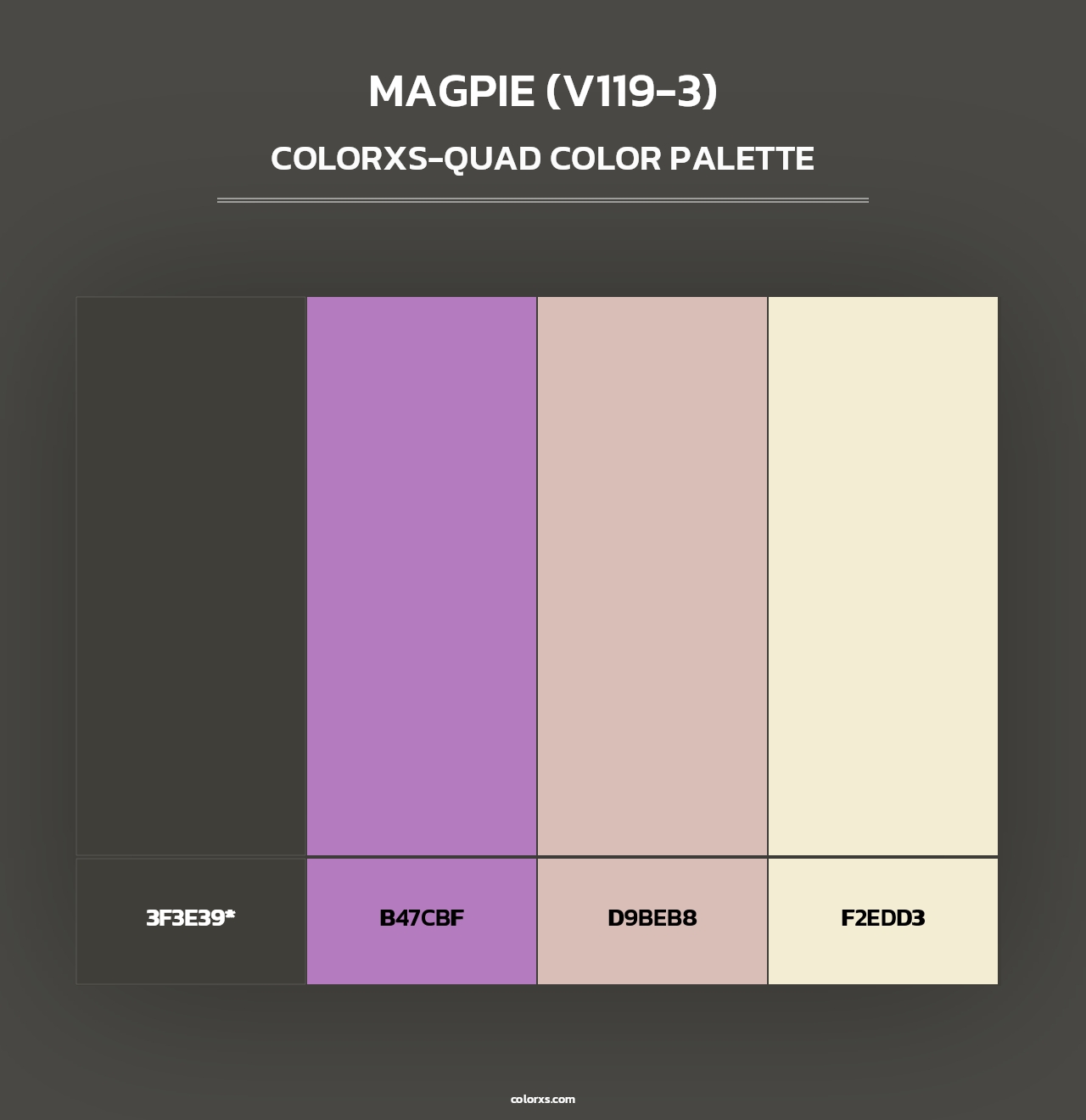 Magpie (V119-3) - Colorxs Quad Palette