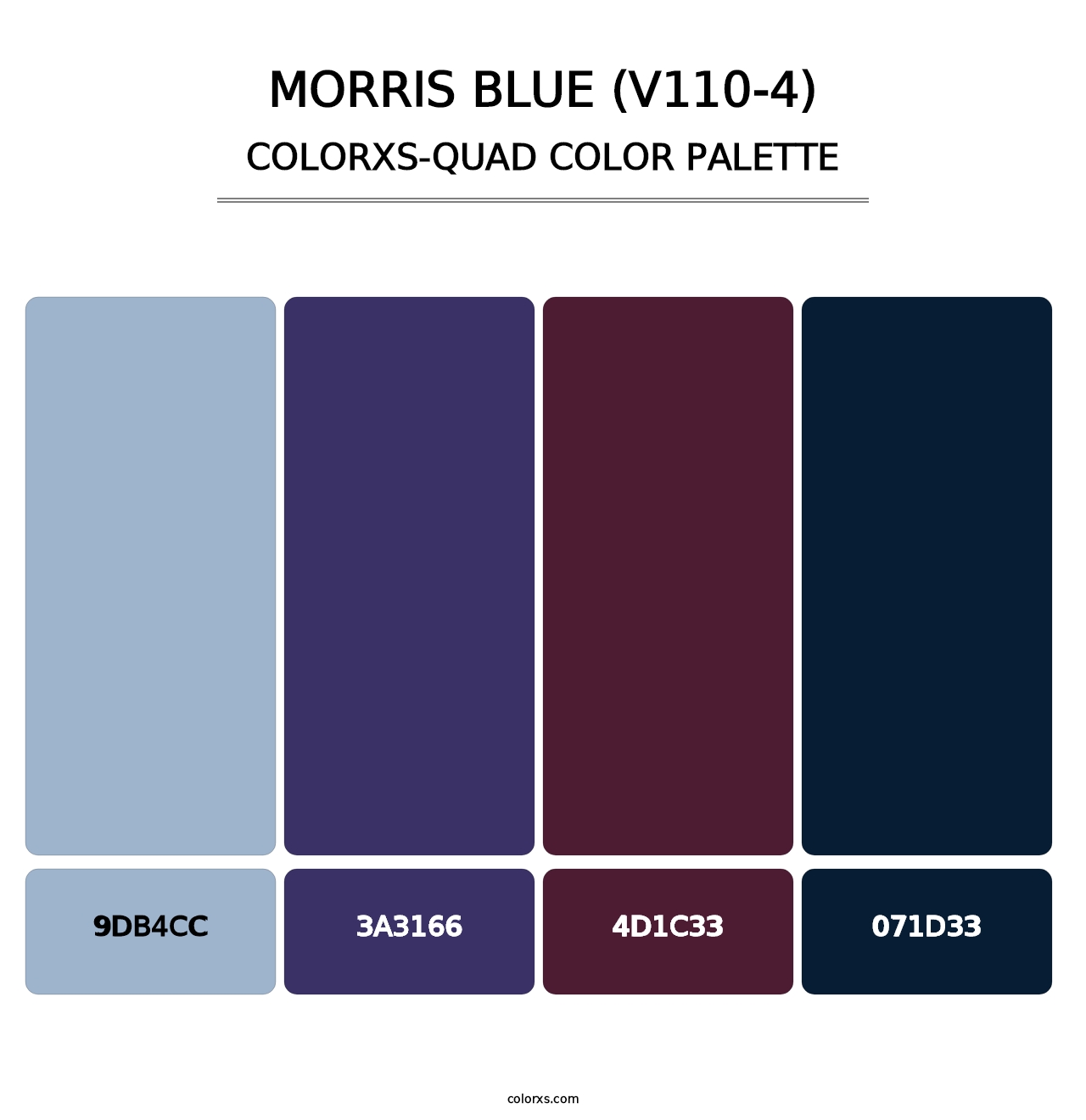 Morris Blue (V110-4) - Colorxs Quad Palette