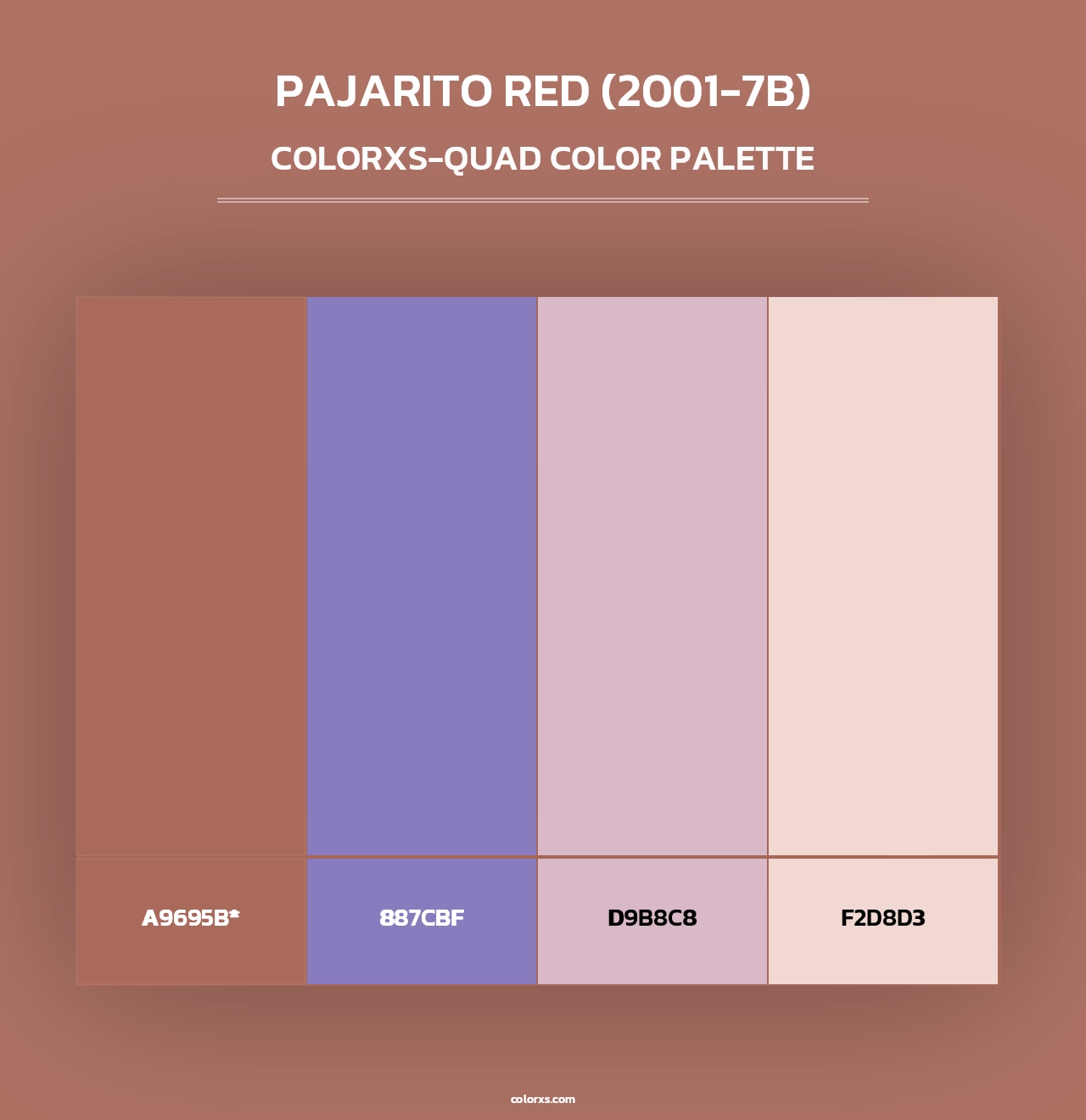 Pajarito Red (2001-7B) - Colorxs Quad Palette