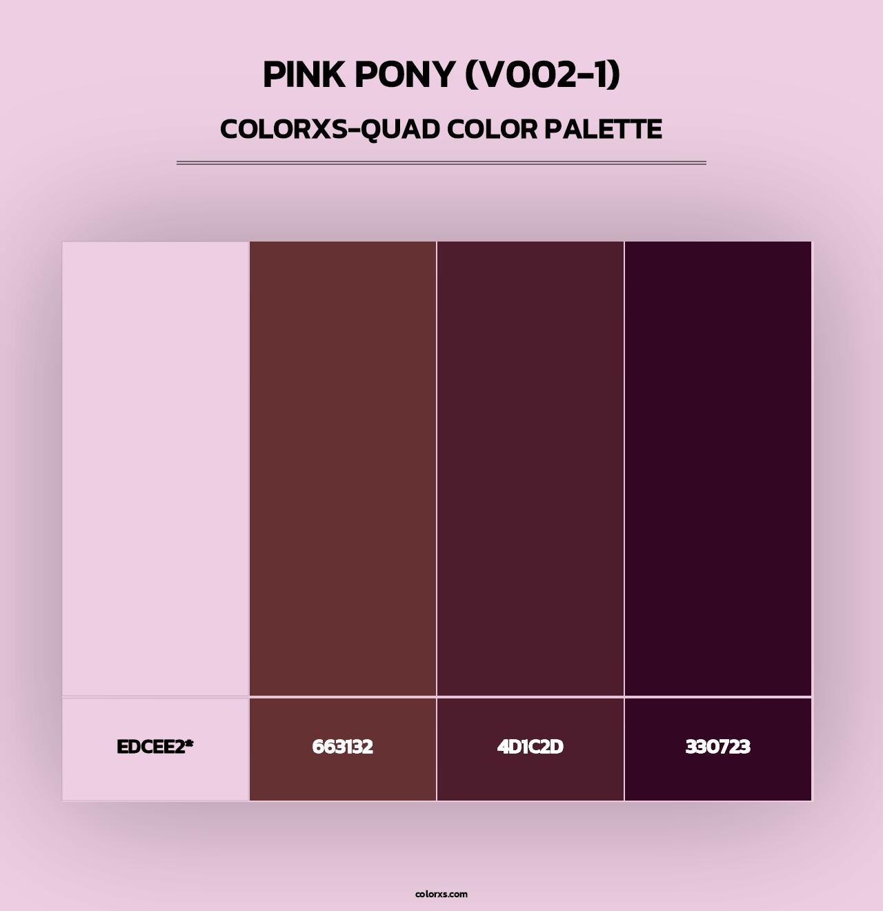 Pink Pony (V002-1) - Colorxs Quad Palette