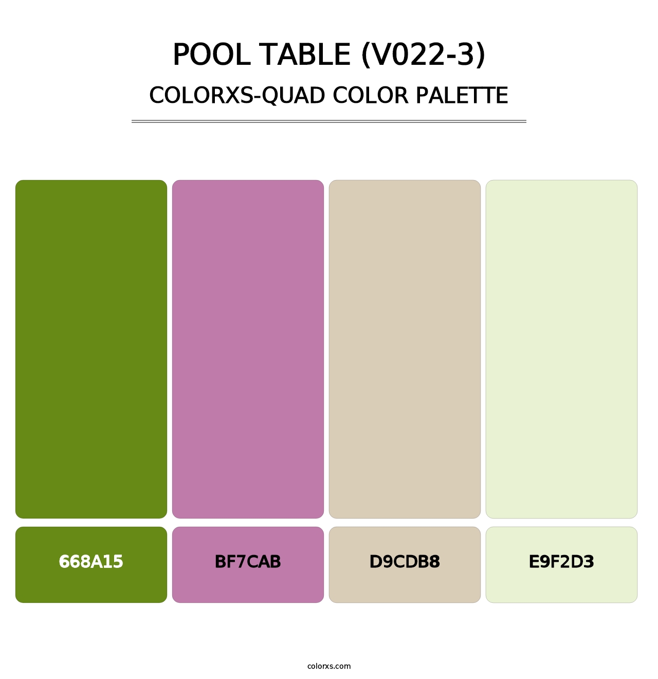Pool Table (V022-3) - Colorxs Quad Palette