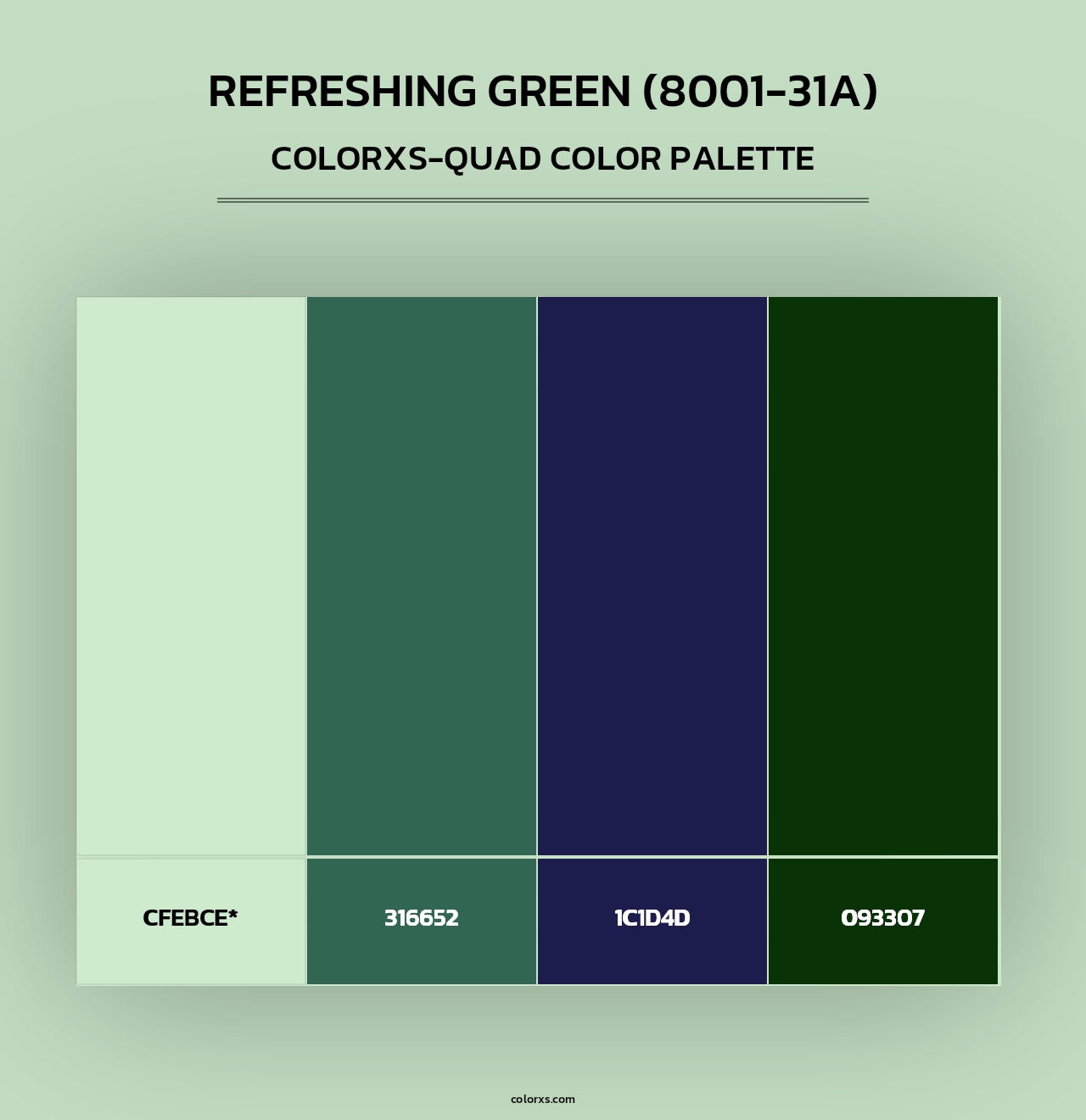 Refreshing Green (8001-31A) - Colorxs Quad Palette