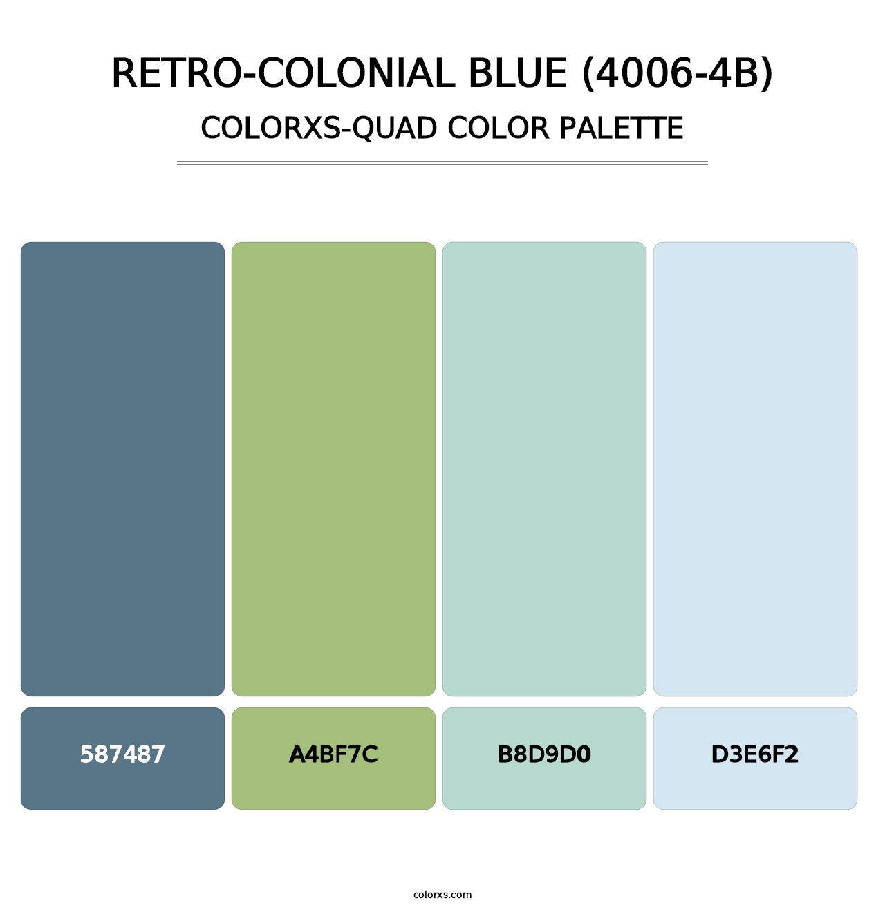 Retro-Colonial Blue (4006-4B) - Colorxs Quad Palette