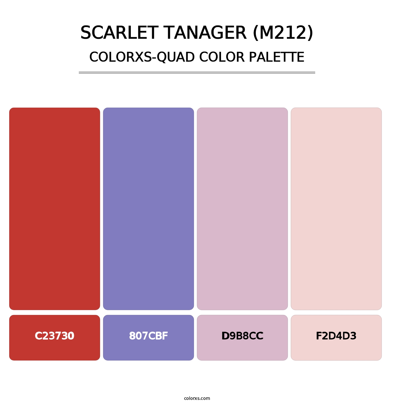 Scarlet Tanager (M212) - Colorxs Quad Palette