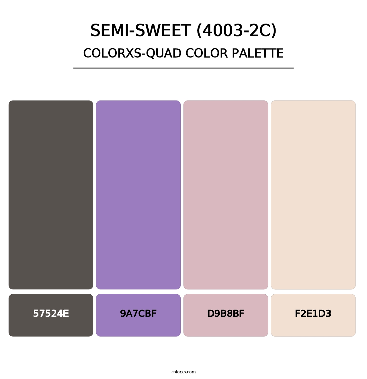 Semi-Sweet (4003-2C) - Colorxs Quad Palette