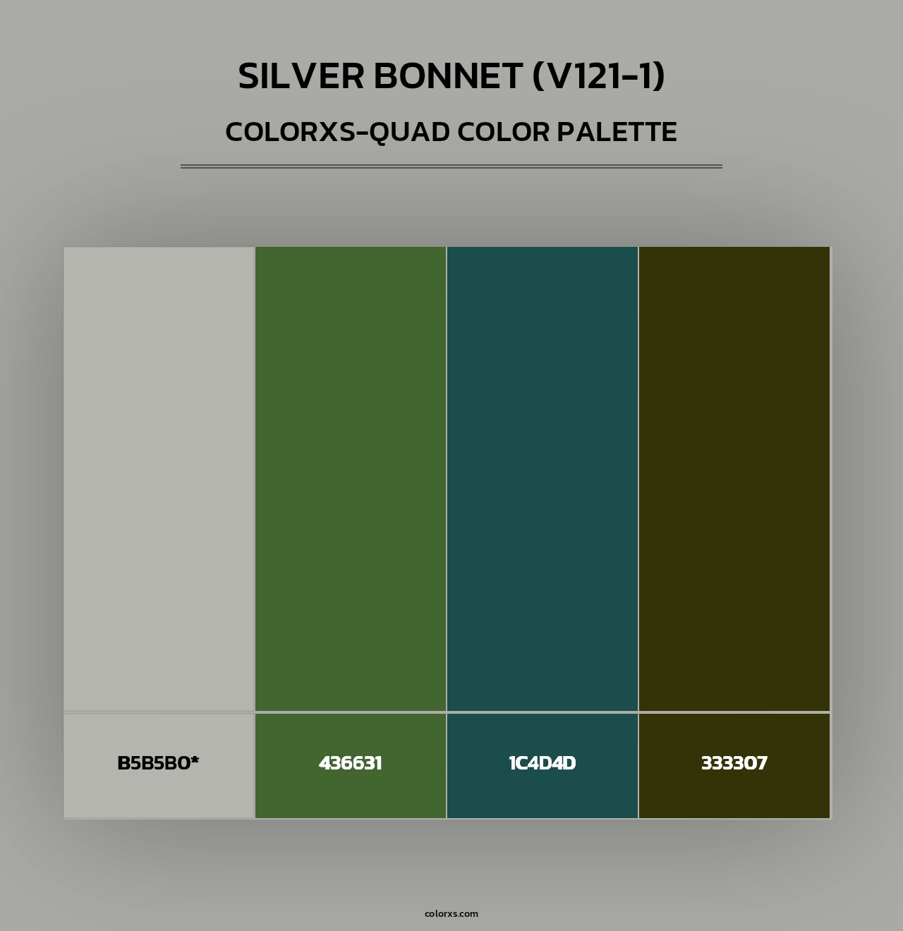 Silver Bonnet (V121-1) - Colorxs Quad Palette