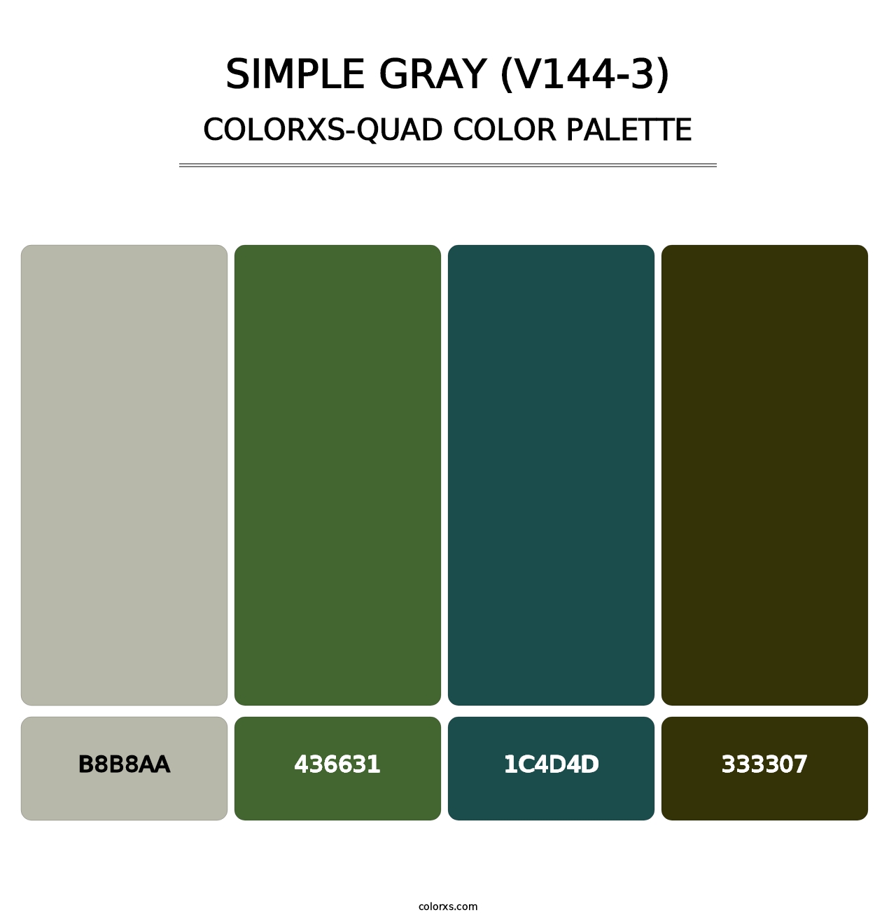 Simple Gray (V144-3) - Colorxs Quad Palette