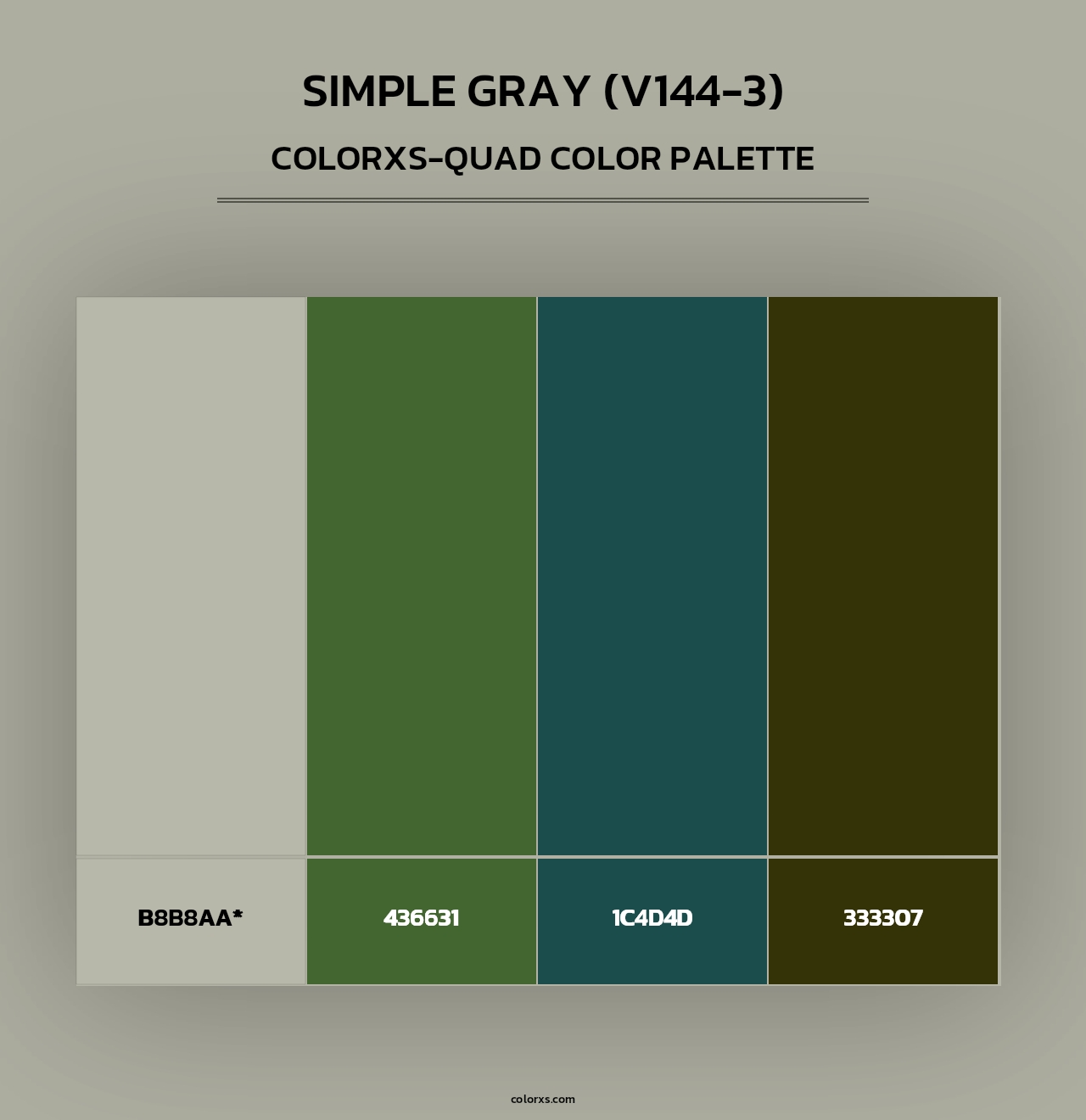 Simple Gray (V144-3) - Colorxs Quad Palette