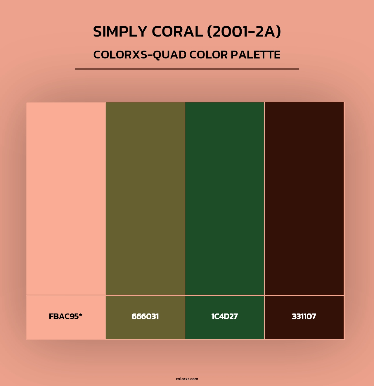 Simply Coral (2001-2A) - Colorxs Quad Palette