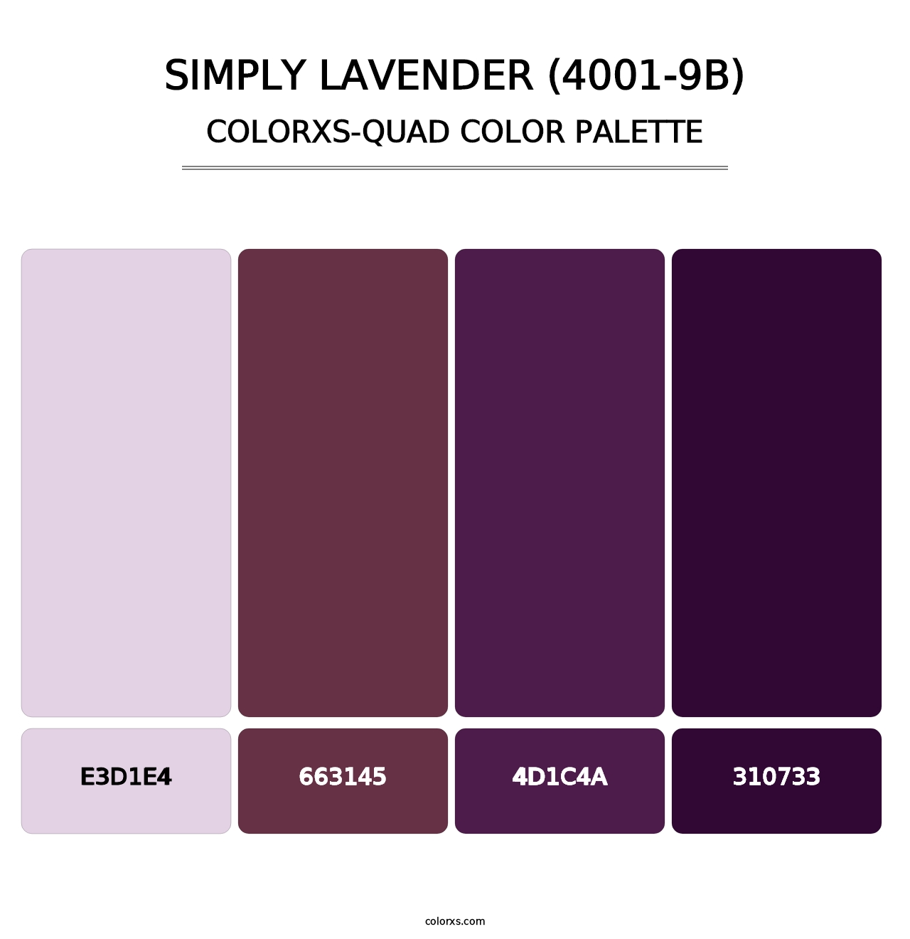 Simply Lavender (4001-9B) - Colorxs Quad Palette