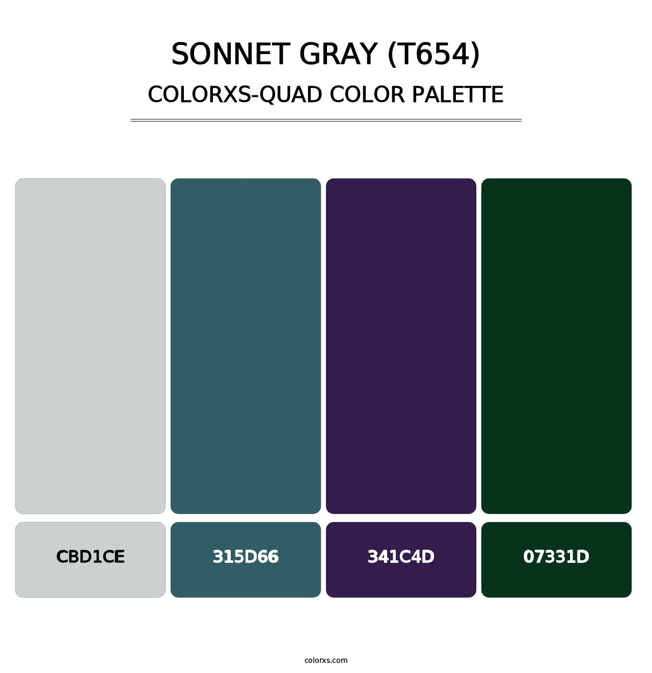 Sonnet Gray (T654) - Colorxs Quad Palette