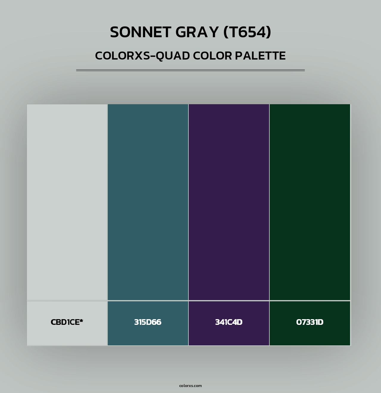 Sonnet Gray (T654) - Colorxs Quad Palette