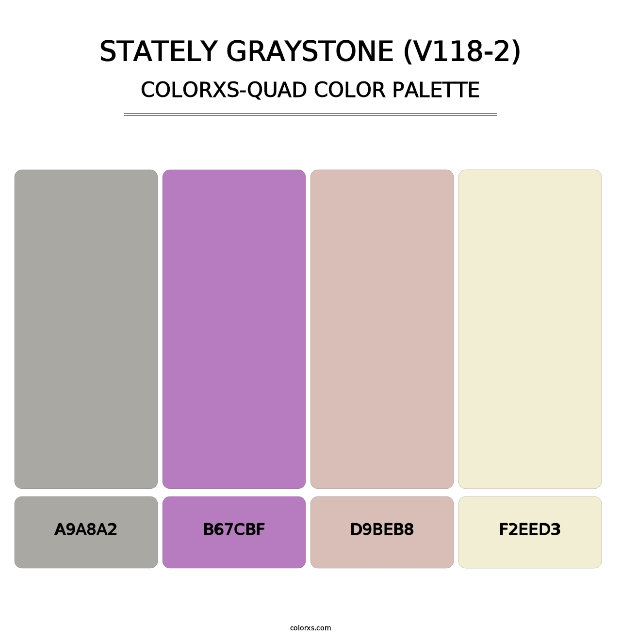 Stately Graystone (V118-2) - Colorxs Quad Palette