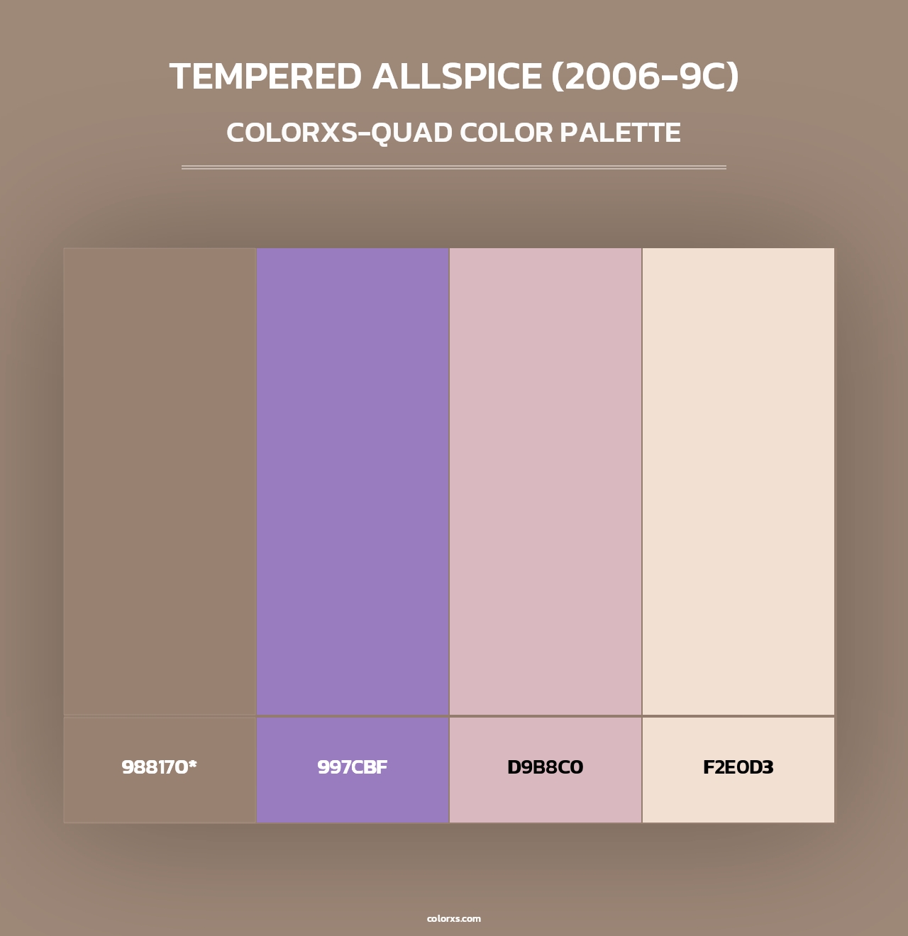 Tempered Allspice (2006-9C) - Colorxs Quad Palette
