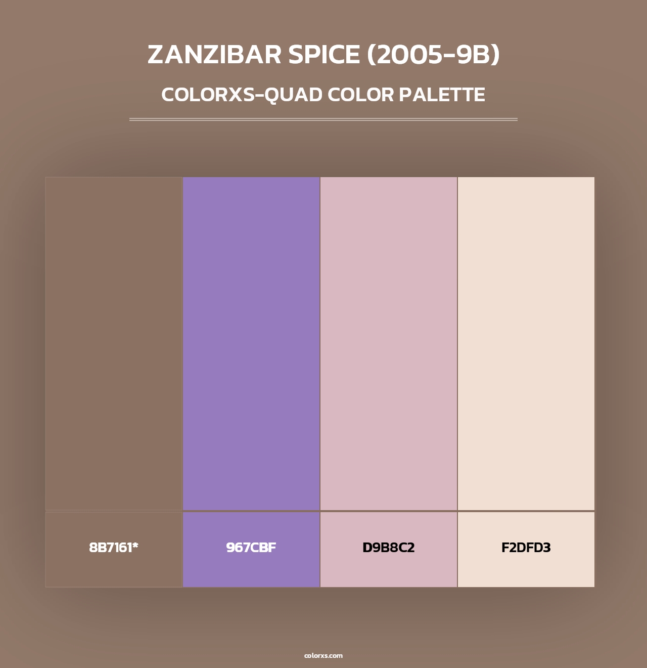 Zanzibar Spice (2005-9B) - Colorxs Quad Palette