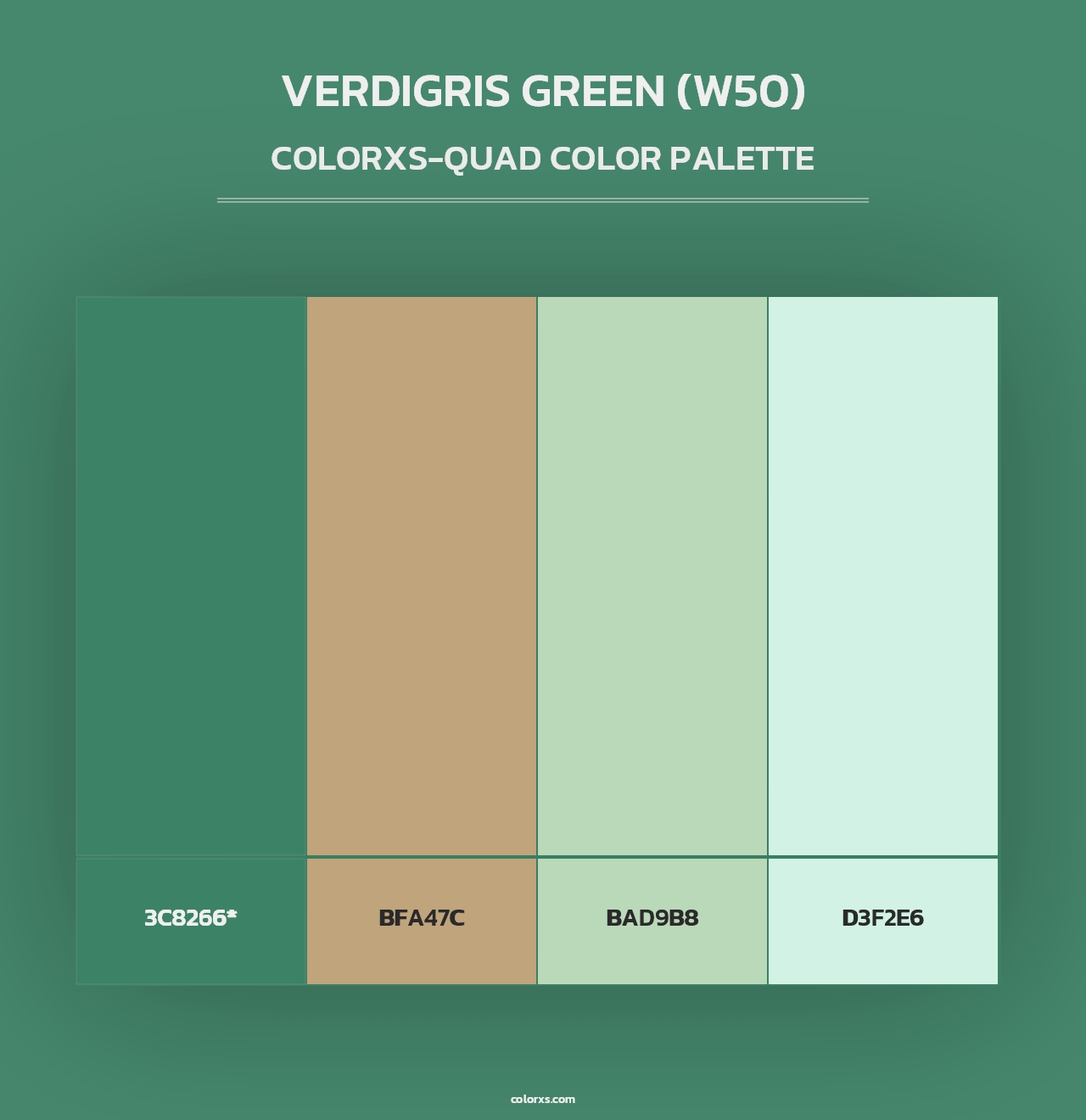 Verdigris Green (W50) - Colorxs Quad Palette
