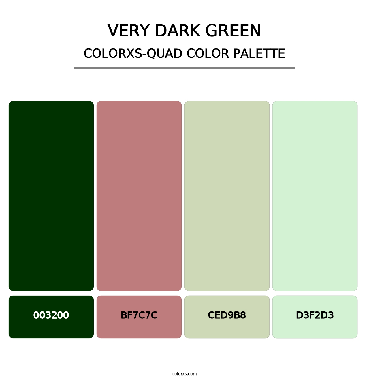 Very Dark Green - Colorxs Quad Palette