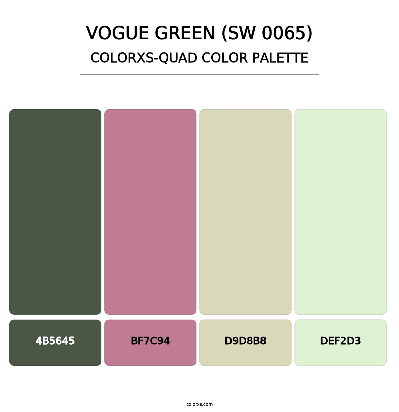 Vogue Green (SW 0065) - Colorxs Quad Palette
