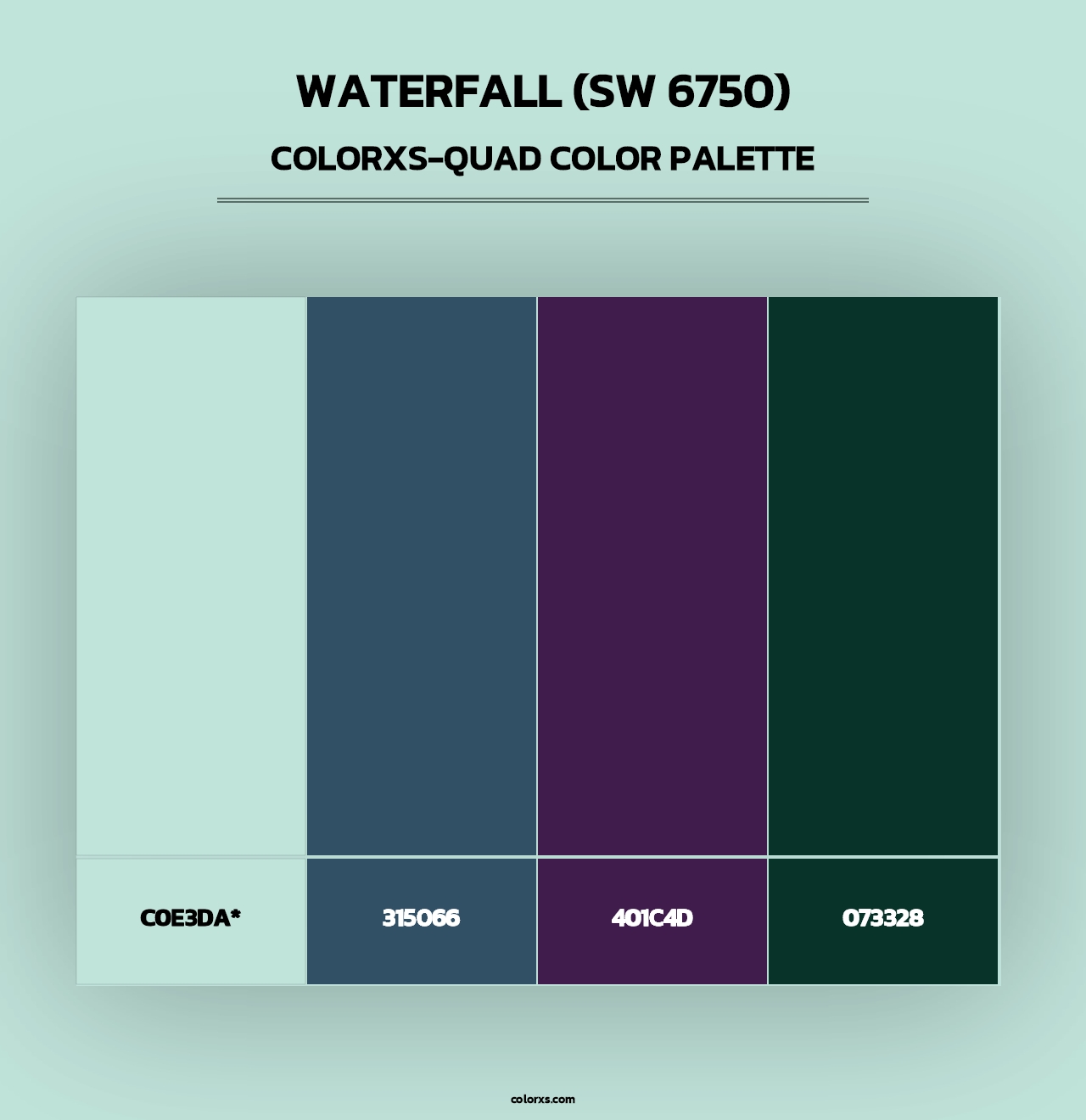Waterfall (SW 6750) - Colorxs Quad Palette