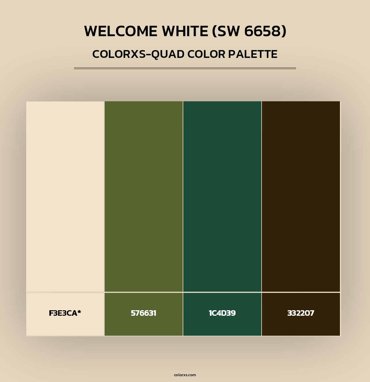 Welcome White (SW 6658) - Colorxs Quad Palette