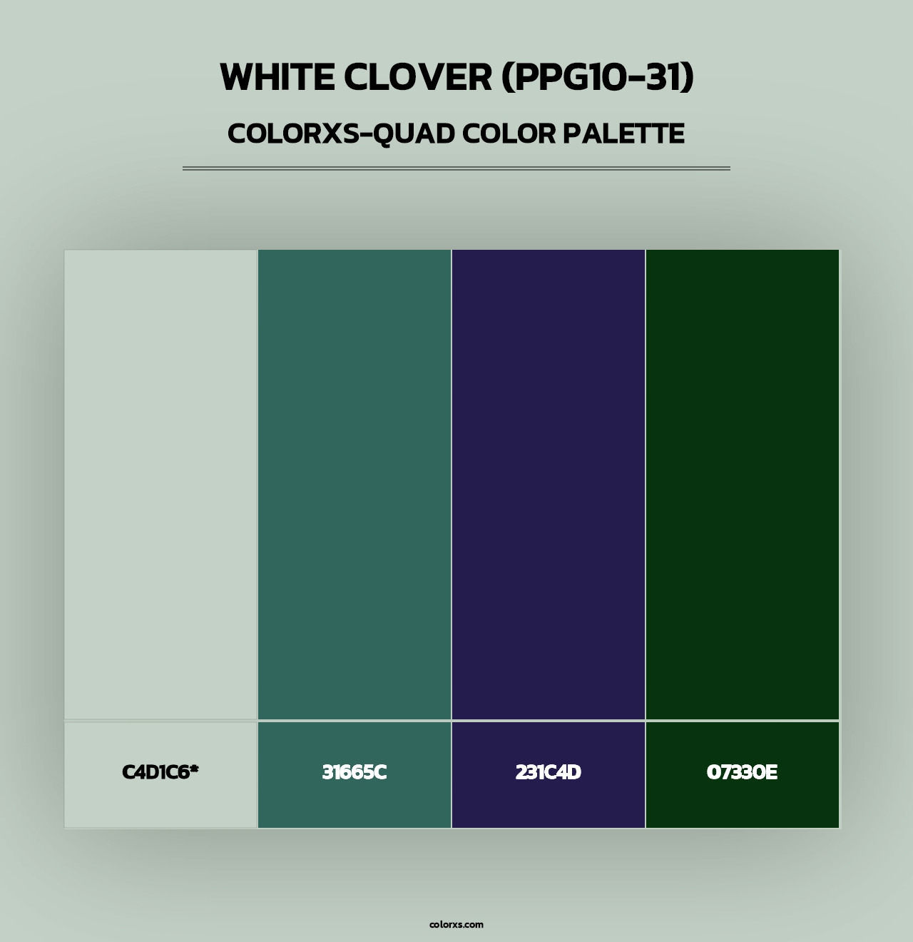 White Clover (PPG10-31) - Colorxs Quad Palette