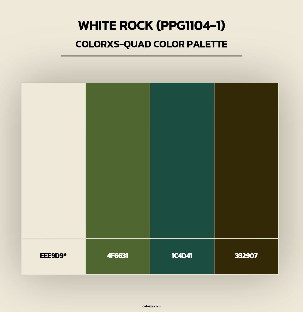 White Rock (PPG1104-1) - Colorxs Quad Palette