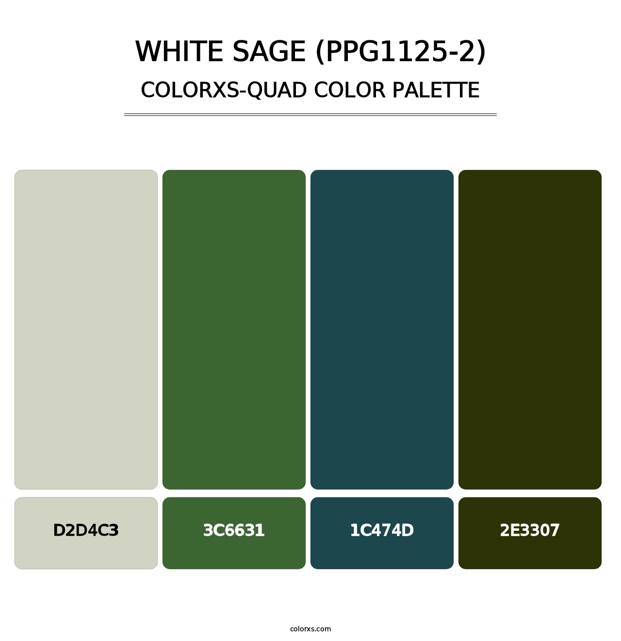 White Sage (PPG1125-2) - Colorxs Quad Palette