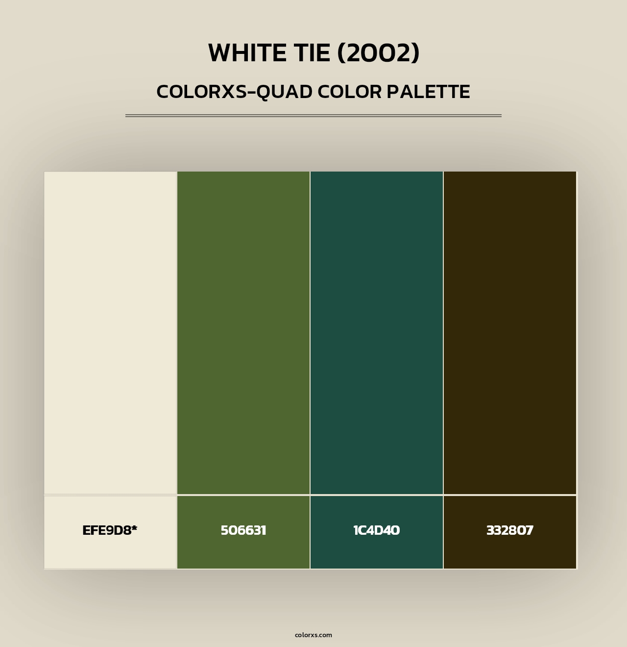 White Tie (2002) - Colorxs Quad Palette