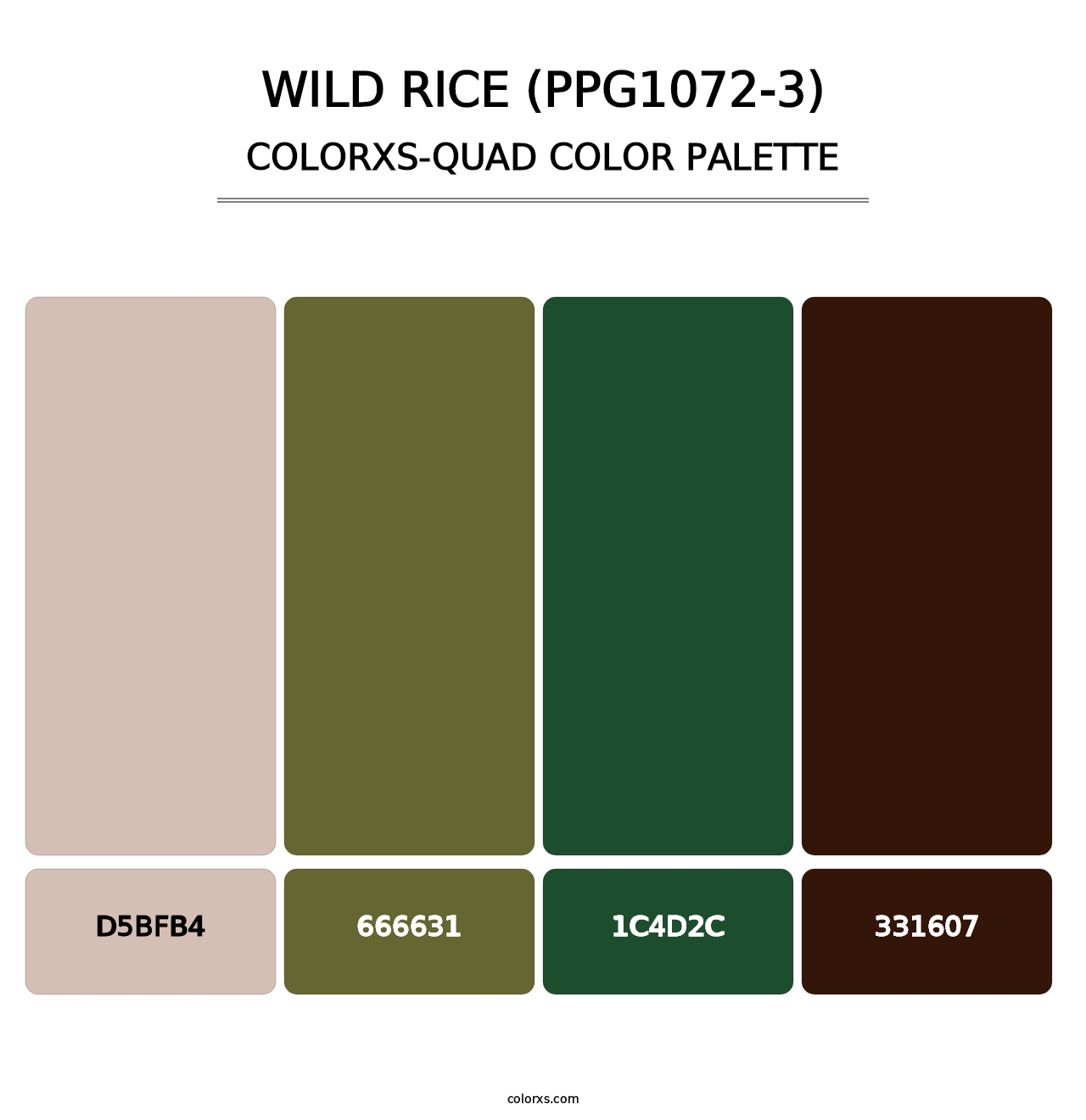 Wild Rice (PPG1072-3) - Colorxs Quad Palette
