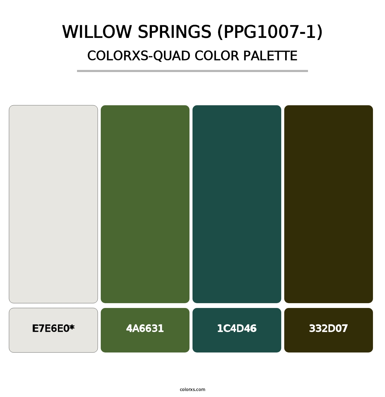 Willow Springs (PPG1007-1) - Colorxs Quad Palette