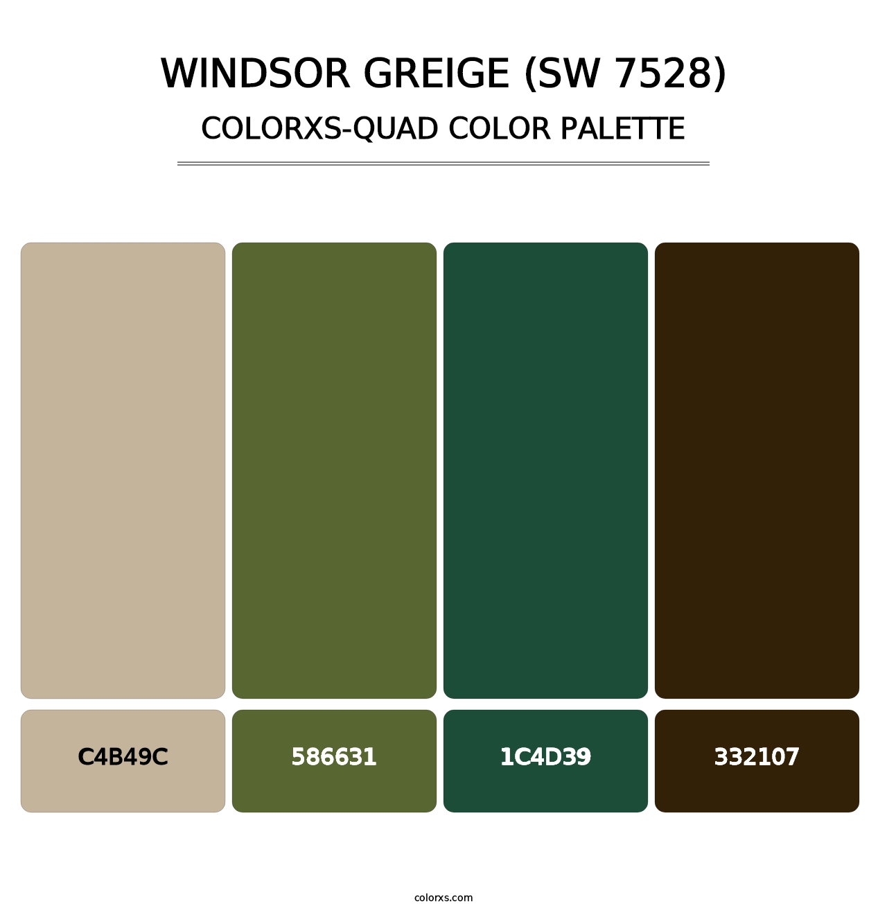 Windsor Greige (SW 7528) - Colorxs Quad Palette