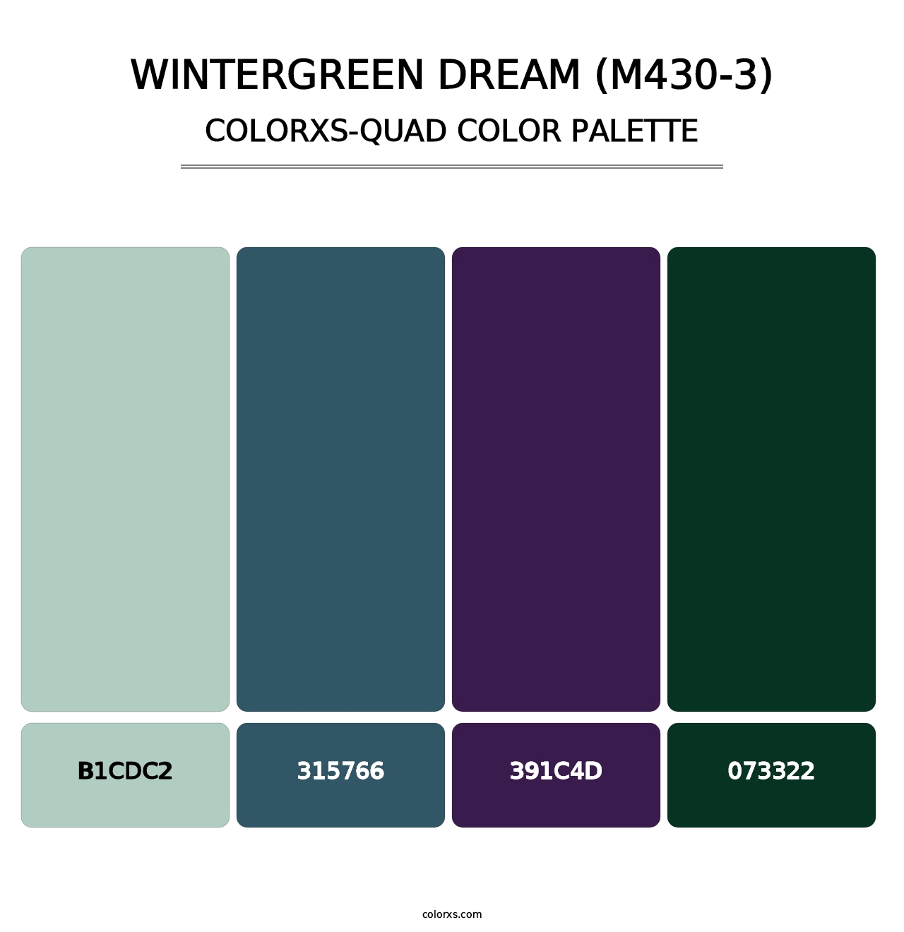 Wintergreen Dream (M430-3) - Colorxs Quad Palette