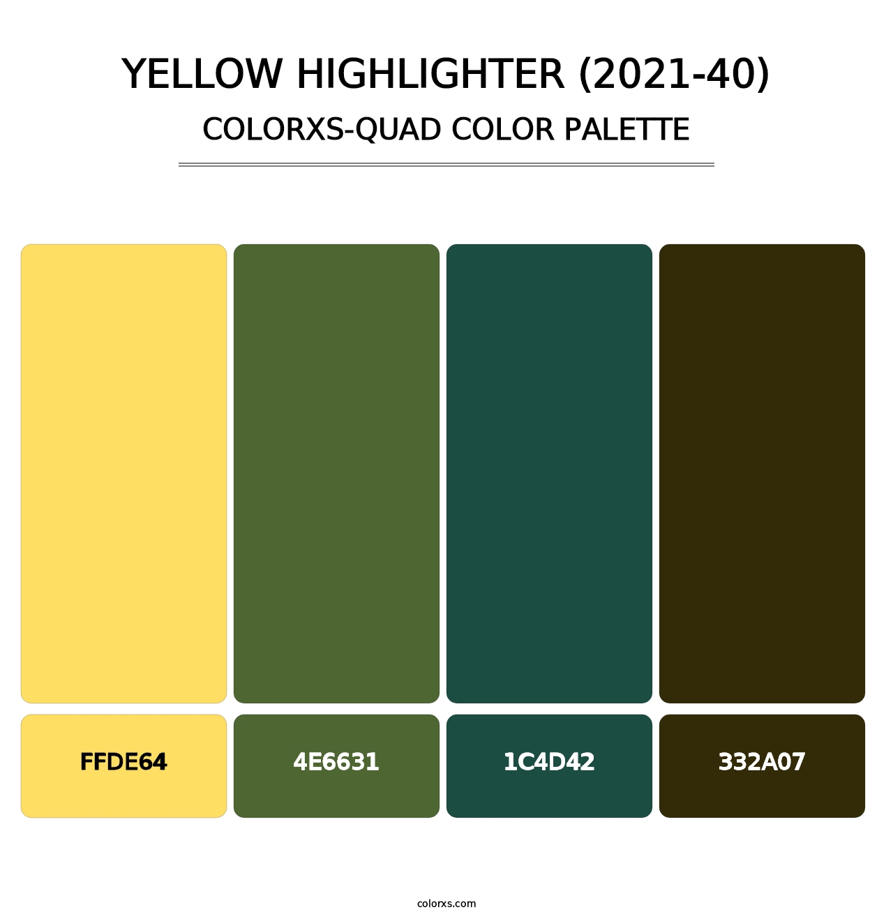 Yellow Highlighter (2021-40) - Colorxs Quad Palette