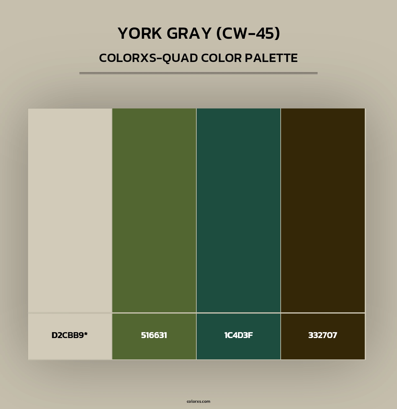 York Gray (CW-45) - Colorxs Quad Palette