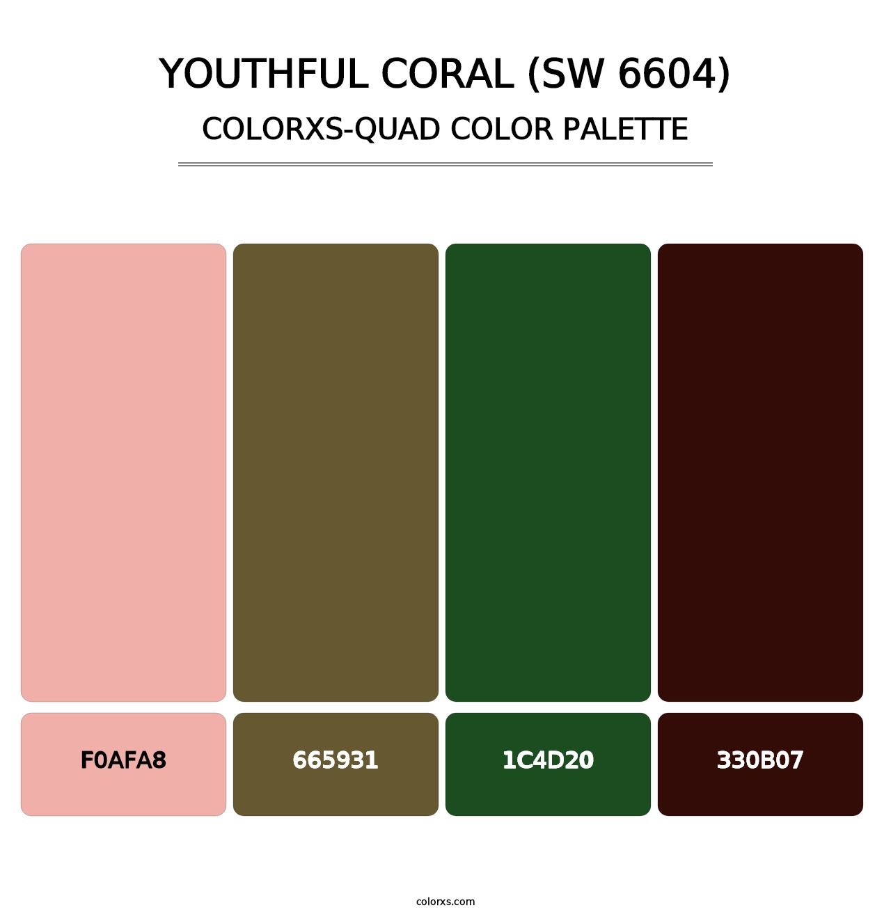 Youthful Coral (SW 6604) - Colorxs Quad Palette